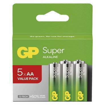 Baterie alkalická GP SUPER AA (LR6) 5PP