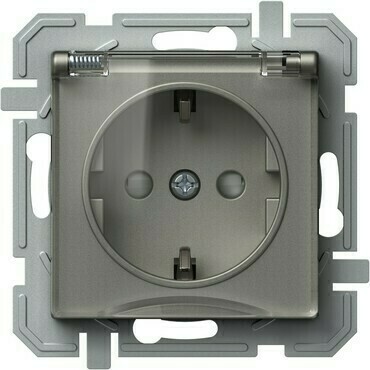 TEM ZÁSUVKA SCHUKO+KRYT 2P+E 16A 250V~ BV XO TT XO titan/průhledná