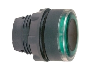 SCHN ZB5AW933 Ovládací hlavice stiskací prosvětlená, lícuj. s prosvět. krouž. - zelená