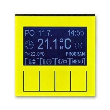 Termostat univerz. ABB Levit 3292H-A10301 64, , žlutá/kouřová černá, program. (ovl. jedn.)