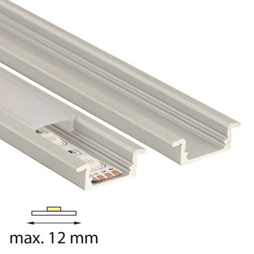 Profil vestavný MC LED VO, 23x8mm, včetně matného difuzoru, 3m
