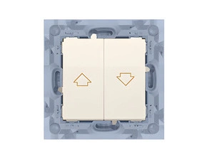 Ovladač žaluziový SIMON 10 CZP1.01/41, zapínací, ř.1/0+1/0 s blok., 10A/250V~, šr. sv., krémová