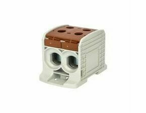 EL 1006048 Svorka univerzální RKA 185 DLB, 353A, 1pól. (4x vstup), AL/CU, hnědá, na DIN/na panel (ba