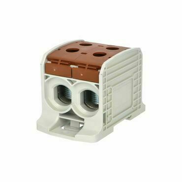 EL 1006048 Svorka univerzální RKA 185 DLB, 353A, 1pól. (4x vstup), AL/CU, hnědá, na DIN/na panel (ba