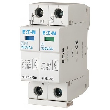 EATON 170487 SPDT3-335-1+NPE Svodič přepětí třídy T3 (III, D), modulový, 1+Npól, s lištou