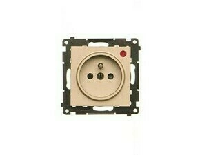 SIMON TGZ1CZ.01P/144 Zásuvka silová 1 typ E, s uzemněním, se clonkami, s přepěťovou ochranou s optic