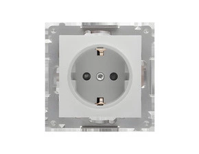 Zásuvka Schuko SIMON 55 TGSZ1CZ.01/143, 1 nás., cl., 16A/250V~, bezšr. sv., hliníková mat
