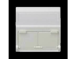 Kryt dat. zás. SIMON KB80/9, K45, na 2 zás., zkosený, se cl., 45x45 mm, bílá