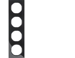 HAG 10142245 Rámeček 4-násobný, Berker R.3, černá, lesk