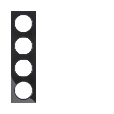 HAG 10142245 Rámeček 4-násobný, Berker R.3, černá, lesk