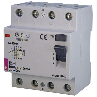 Chránič čtyřpolový ETI 002062153 EFI-4 AC 100/0,1