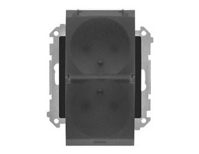 Zásuvka SIMON TGZ2BMCZ.01/149A, 1 násobná, IP44, s těsněním, průhledné víčko, černá matná