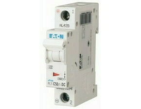 Jistič jednopólový EATON 264894 PL7-C50/1-DC PL7-DC, char. C, 1-pólový, Icn=10kA, In=50A