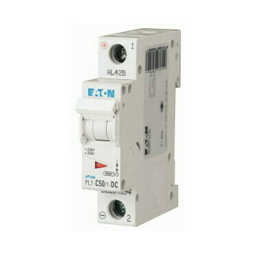 Jistič jednopólový EATON 264894 PL7-C50/1-DC PL7-DC, char. C, 1-pólový, Icn=10kA, In=50A