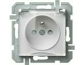 TEM ZÁSUVKA FRANCOUZSKÁ + KRYT 2P+E 16A 250V~ BV PT XO bílá/průhledná