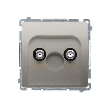 SIMON Basic BMAD1.01/29 Zásuvka  TV-DATA, typ F, DATA (strojek s krytem) 1x vstup: 5–1000 MHz; Satén