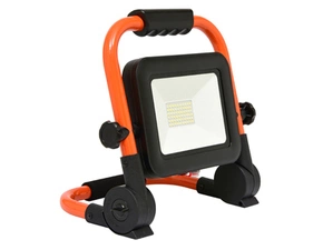 LED reflektor akumulátorový ECOPLANET 30W, 4000K, 3, 7V/12Ah, IP65, oranž