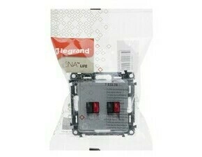 Zásuvka dvojitá reprodukt. LEG 753378 Valena Life hliník