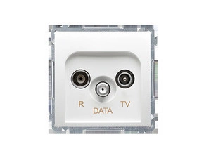 Zásuvka anténní SIMON BASIC BMAD.01/11, R+TV+DATA (přístroj s krytem), 1x vstup: 5–862 MHz, bílá