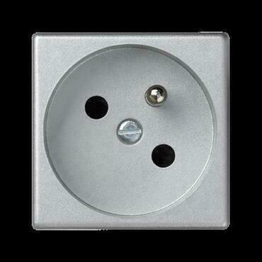 Zásuvka K45 SIMON K02/8, 1 nás., Schuko, natoč. dutina, 16A/250V~, šr. sv., hliníková