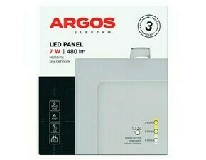 ARGOS LED panel vestavný, čtverec 7W 480LM IP20 CCT - Bílá