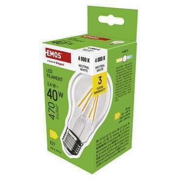 EMOS ZF5D23 LED FLM A60 3,4W(40W) 470lm E27 NW