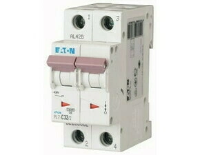 Jistič dvoupolový EATON 263384 PL7-D32/2 PL7, char D, 2-pólový, Icn=10kA, In=32A
