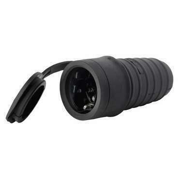 EMOS P0049 ZÁSUVKA ČERNÁ,IP44,GUMA SCHUKO