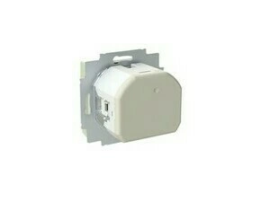 Zásuvka 1násobná s kolíkem ABB 5569T-A32357 243 s clonkami, s nabíjením USB-A, USB-C olivová