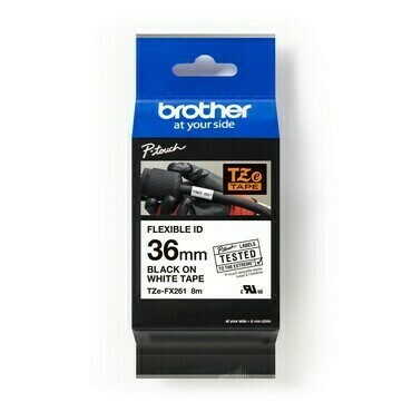 BROTHER TZEFX261 flexibilní bílá/černá 36mm