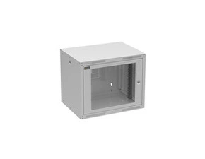 Rozvaděč nástěnný SOLARIX GrandND-9U-645-11-G, 19", 9U, RAL 7035, 600x450 mm, skleněné dveře