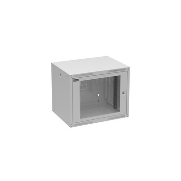 Rozvaděč nástěnný SOLARIX GrandND-9U-645-11-G, 19", 9U, RAL 7035, 600x450 mm, skleněné dveře