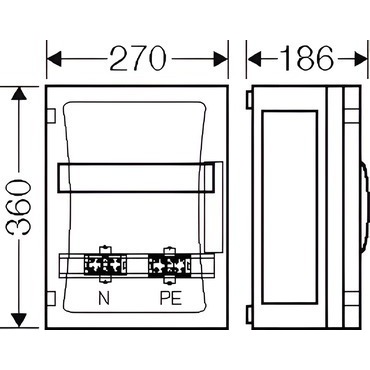 HEN FP 1211 Jističová skříň pro 1 x 12 modulů, pro přístroje s vestavnou hloubkou 72mm, bez bočních