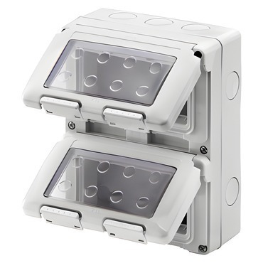 Skříňka combi 27 GEWISS GW27051, svislý, 8 pozic, moduly 4x2, šedá, ip55