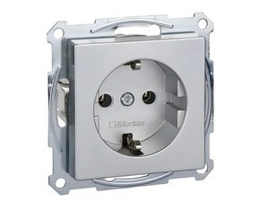 SCHN MTN2301-0460 Merten - Zásuvka 250V/16A SCHUKO, bezšroubová, System M, Aluminium