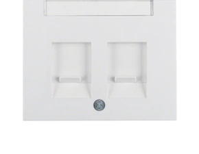 HAG 11827009 Centrální díl s protiprachovými clonkami a popisovým polem, 2-násobný, Berker K.1, bílá