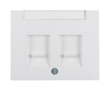 HAG 11827009 Centrální díl s protiprachovými clonkami a popisovým polem, 2-násobný, Berker K.1, bílá