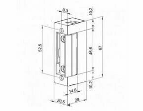 Zámek elektrický CZECHPHONE BEPE 54ND412, mechanická blokáda, 12V