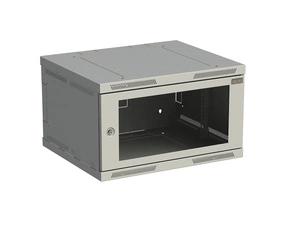 Rozvaděč nástěnný SOLARIX SENSA-6U-65-11-G, 19", 6U, RAL 7035, 600x500 mm, skleněné dveře