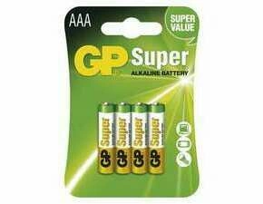 Baterie alkalická GP SUPER B1311 AAA (LR03) 4BL