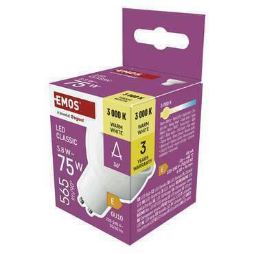 EMOS ZQ8E32N LED CLS MR16 5,8W(75W) 565lm GU10 WW