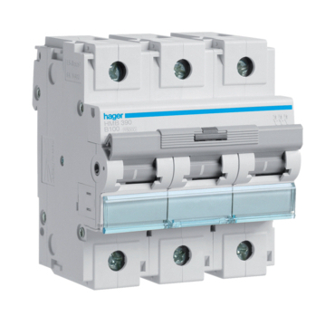 Jistič třípolový HAGER HMB390 3-pól. 100 A, char. B, 15 kA