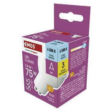 EMOS ZQ8E34N LED CLS MR16 5,8W(75W) 565lm GU10 CW