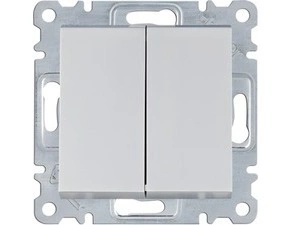 HAG WL0052 Přepínač střídavý dvojitý, řazení 6+6 (5b), stříbrná mat