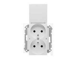 Zásuvka SIMON TGZ2BMCZ.01/114, 1 nás., IP44, cl., těsnění, světle šedá mat