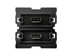 Zásuvka USB SIMON 10000562-039, 2 násobná 2.0 typ A (samice, přístroj, bez montážního rámečku),