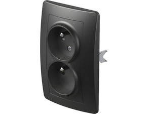 TEM VE46NBKS-U ZÁSUVKA FRANCOUZSKÁ DVOJITÁ 2P+E 16A 250V~