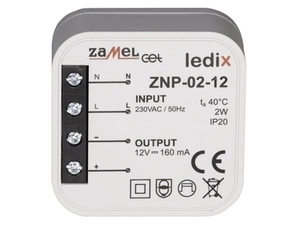Zdroj napájecí ZAMEL LEDIX DO KRABICE, 12Vss, 2W