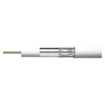 Kabel koaxiální EMOS CB100F, PVC, průměr vodiče 1mm, průměr pláště 6,5mm, vnitřní, bílý, 100m Emos