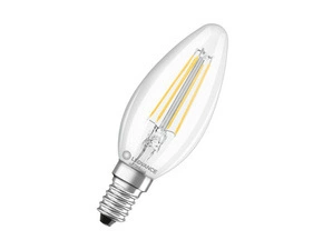 LED žárovka svíčka LEDVANCE LED CLB40 4W 827 FILCL E14 P, čiřá